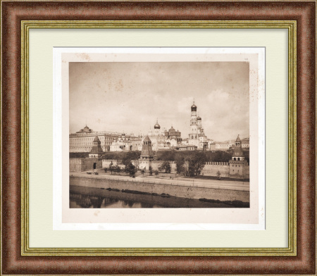Московский Кремль. Вид с колокольни Церкви Св. Софии. Редкая гелиогравюра конца 19 века