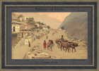 Кавказ: у горцев в ауле. Литография в раме, конец 19 века