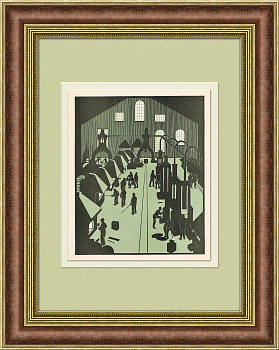 Мытищинский машиностроительный завод, линогравюра, 1921 г.