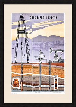 Добыча нефти в СССР. Редкий плакат