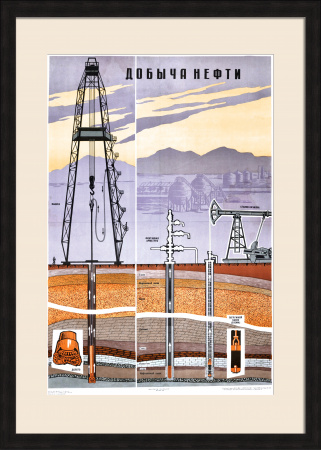 Добыча нефти в СССР. Редкий плакат