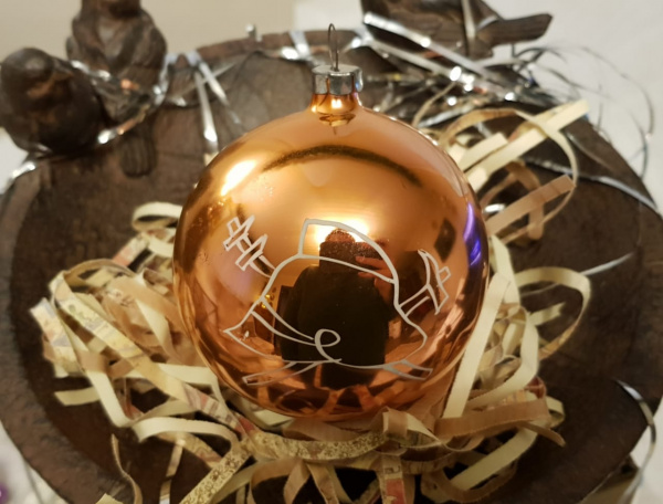 Новогодний шар Пожарник, ручная роспись. Редкий и красивый!