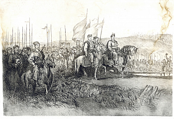 "Навеки вместе": объединение Запорожского войска с Русским царством, редкий авторский офорт 1957 г.