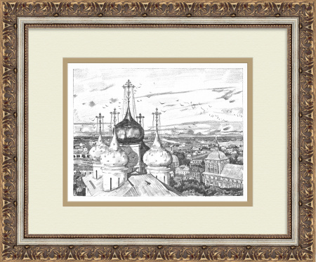 Сергиев Посад, редкая литорафия К. Юона 1922 года