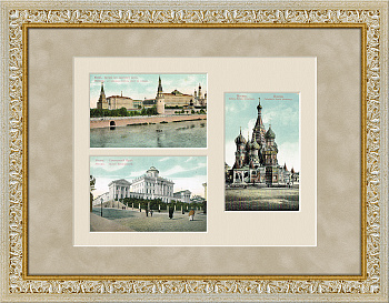 Виды Москвы, панно в раме, 1910 г.