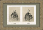 Кавказская война: генерал-майор Я.П. Бакланов и генерал-лейтенант Э.В. Бриммер. Литография 1855 года