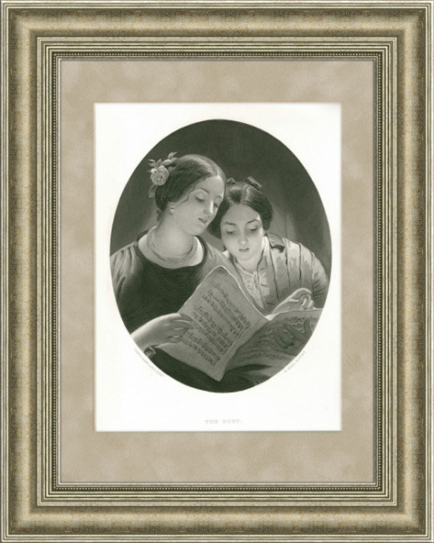 Дуэт (The Duet), антикварная гравюра