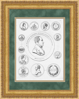 Награды Российской империи. Лейб-медик царя Николая I. Редкая гравюра