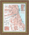 Карта Чикаго. Старинная литография