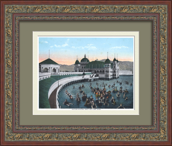 Курорт Солтэйр в штате Юта. Антикварная, тиражная графика