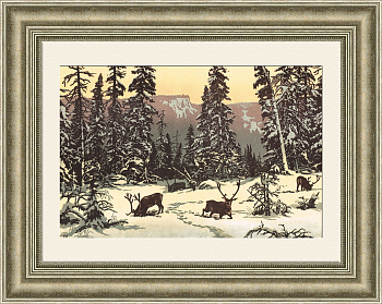 Восточная Сибирь, в тайге. С гравюры В. Мешкова