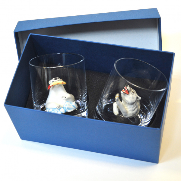 Набор бокалов для виски тет-а-тет. Белый медведь и волк Спорт, охота, рыбалка набор бокалов для виски тет-а-тет. белый медведь и волк