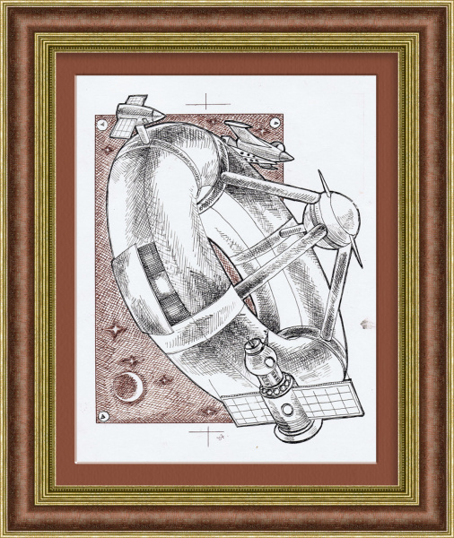 Орбитальная станция. Оригинальный авторский рисунок