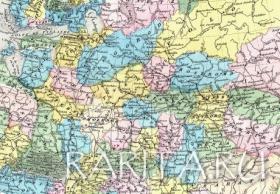 Россия в Европе с территориальными приобретениями со времен Петра I до 1801 г. Большая старинная карта.