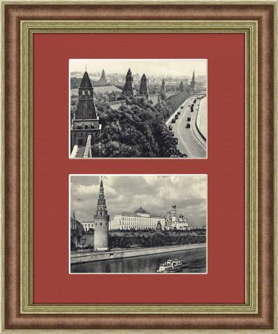 Московский кремль: Виды с Москвы-реки, панно в раме, 1955 г.