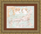 Карта железных дорог Японии, 1921 год. Коллекционный раритет!