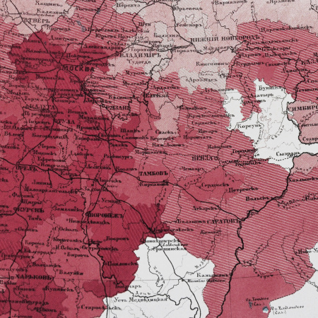 средний валовой доход от казенных лесов европейской россии. старинная карта