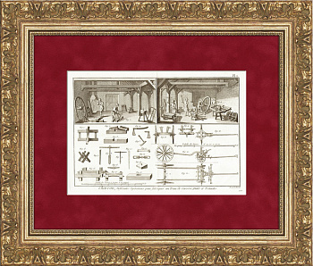 Каретная мастерская, колесный цех. Старинная гравюра Каретная мастерская, колесный цех. Старинная гравюра