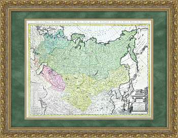 Карта Российской империи 1786 года. Гравированная с ручной раскраской, коллекционный раритет Карта Российской империи 1786 года. Гравированная с ручной раскраской, коллекционный раритет