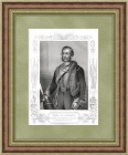 Английский генерал Кардиган, Антикварная гравюра из серии "Крымская война"