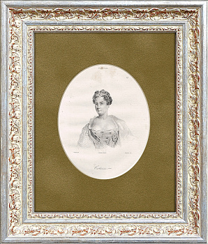 Русская императрица Екатерина I, старинная гравюра, 1838 г.