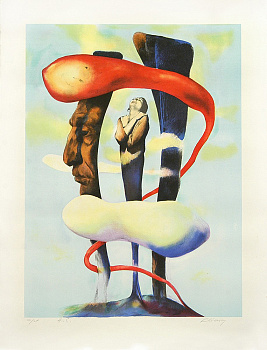 Эшер и красное. Авторская литография М. Клионского Эшер и красное. Авторская литография М. Клионского