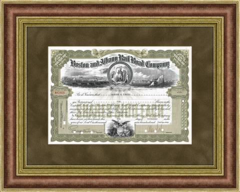 Железнодорожная компания "Boston & Albany Railroad Company", сертификат