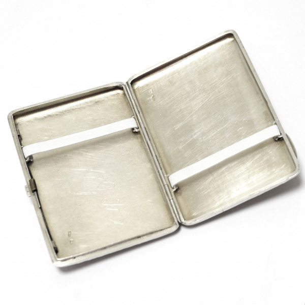 портсигар с цветочным декором, модерн. российская империя, серебро 84 пробы