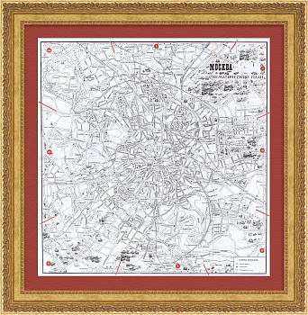 Схематический план города Москва. Старинная карта