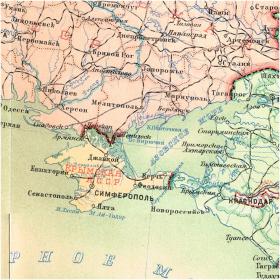 Европейская Россия, старинная карта, 1928 г., кабинетный формат