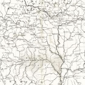 Западная часть России, Прибалтика, Пруссия и Польша, старинная карта, сер. 19 в.