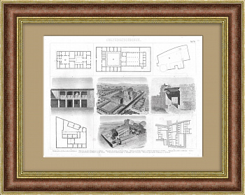 Планы зданий древности. Антикварная гравюра Планы зданий древности. Антикварная гравюра
