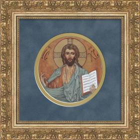 Иисус Христос - Спас Вседержитель. Хромолитография с сицилийской мозаики