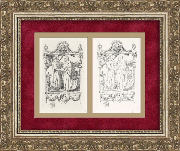 Сенаторы на пиру. Две оригинальные гравюры С. Соломко, с подписью. 1919 год, раритет! Сенаторы на пиру. Две оригинальные гравюры С. Соломко, с подписью. 1919 год, раритет!