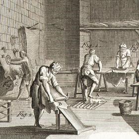 Кожевенно-дубильное производство. Гравюры на меди, бумага ручной выделки, 1770-е гг.