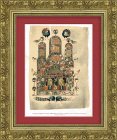 Древнерусские миниатюры 1073 года. Антикварная литография 19 века