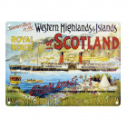 Летние туры на острова Шотландии. Декоративная пластина с винтажным сюжетом. 15х20 см