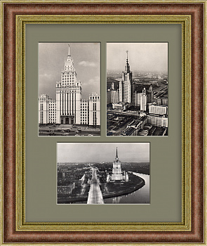 Сталинские высотки, Москва. Панно из старинных открыток