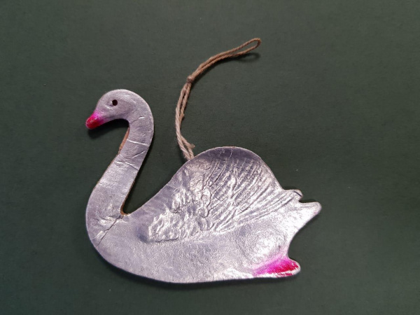 Лебедь, винтажная игрушка СССР из картона