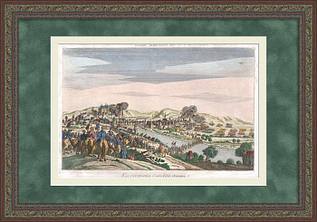 Осада города Бад-Кройцнах. Уникальная старинная гравюра