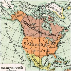 Северная Америка, старинная карта
