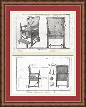 Развитие хирургии: операционное кресло. Уникальная гравюра 18 века