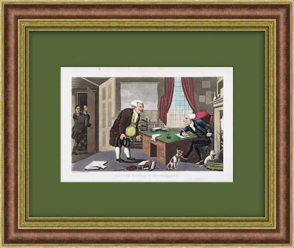 Лондон середины 19 века: разговор с книготорговцем. Литография