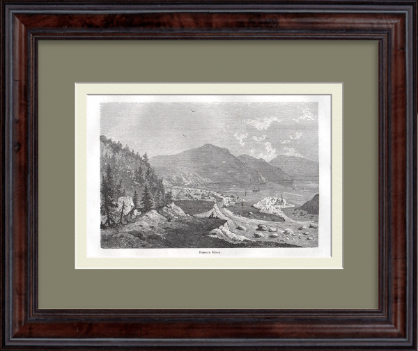 Город Кола – исторический центр Кольского полуострова. Русский Север, старинная гравюра