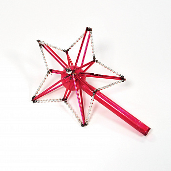 Кремлевская звезда, винтажная елочная игрушка из стекляруса