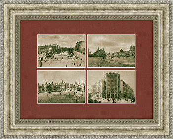 Москва 1930: Красная площадь, вокзал, телеграф, панно в раме