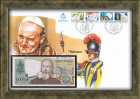 Ватикан: купюра, конверт, марки со спец. гашением. Коллекционный выпуск
