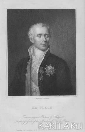 Жан-Клод Найгеон. Портрет Пьера-Симона Лапласа. Старинная гравюра 1834 года