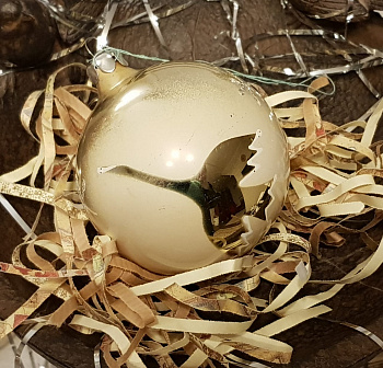 Новогодний шар лебедь со звездами, СССР