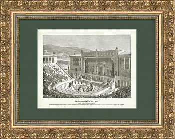 Театр Диониса в Афинах. Старинная гравюра Театр Диониса в Афинах. Старинная гравюра